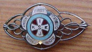 SLOVIC CATHOLIC 1930 Enameled LADIES UNION PIN
