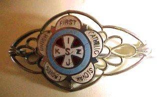 SLOVIC CATHOLIC 1930 Enameled LADIES UNION PIN