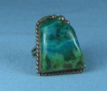 old vintage Native American Indian Turquoise & Silver RING - Antique Ethnographic Jewelry