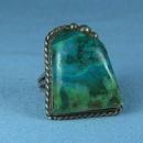 old vintage Native American Indian Turquoise & Silver RING - Antique Ethnographic Jewelry
