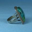 old vintage Native American Indian Turquoise & Silver RING - Antique Ethnographic Jewelry