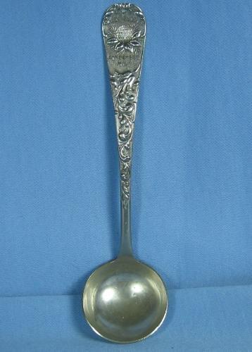 SWEET CLOVER Condensed Milk CREAM Dipper Spoon - Antique Advertising Silver