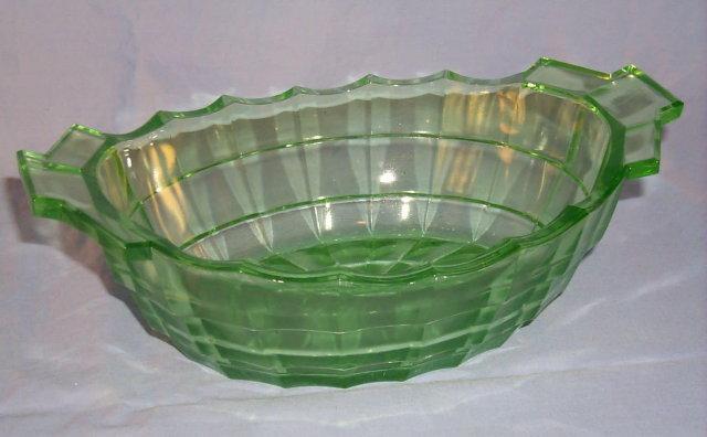Pink TEAROOM Depression Glass Creamer & Sugar on Tray.