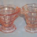 Pink TEAROOM Depression Glass Creamer & Sugar