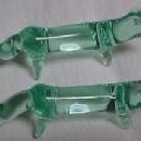 2 Fox Knife Rest Blown Green - Glass