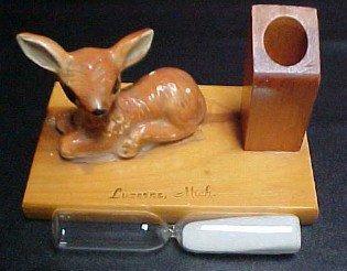 2 Fox Knife Rest Blown Green - Glass
