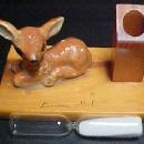 2 Fox Knife Rest Blown Green - Glass