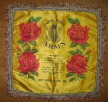 vintage US Army FORT MEADE Military PILLOW COVER