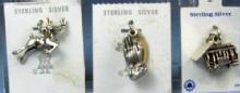 old Vintage Estate Sterling Silver CHARM Group Jewelry Lot