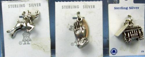 old Vintage Estate Sterling Silver CHARM Group Jewelry Lot