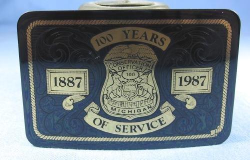 vintage 100th Anniversary Michigan CONSERVATION OFFICER Belt Buckle - Vintage Law Enforcement Sporting