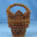 Carved Cinnabar Miniature Basket mini - Vintage Doll House Decoration