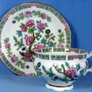 Pottery Elizabethan Melon Shape Ribbed Cup & Saucer Indian Tree - Vintage porcelain