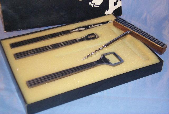 PLAYBOY Four Piece Stainless Steel Bar Set in Original Box - Advertising