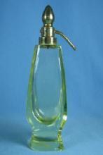 Mini Devilbiss ART DECO Perfume Bottle Atomizer Rich Canary Yellow Glass
