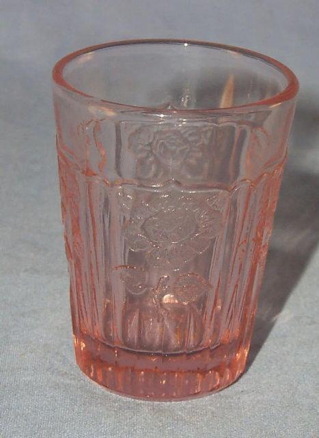 Pink MAYFAIR OPEN ROSE Depression Glass Whiskey Glass