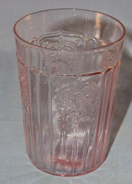 Pink MAYFAIR OPEN ROSE Depression Glass Water Tumbler
