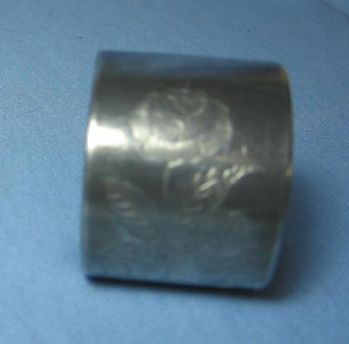 vintage Victorian Silver Napkin Ring - Fancy Rose DEsign
