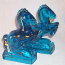 Crystal REARING HORSE Glass Bookends