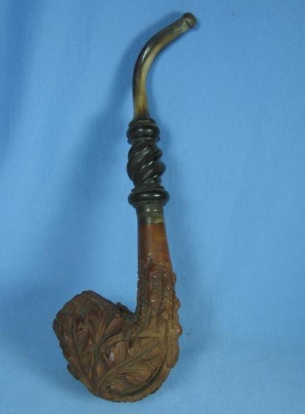 Black Forest Hand Carved Smoking PIPE - Antique Hand Carved Wood Briar Root Tobacciana