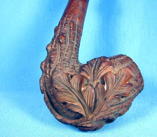 Black Forest Hand Carved Smoking PIPE - Antique Hand Carved Wood Briar Root Tobacciana