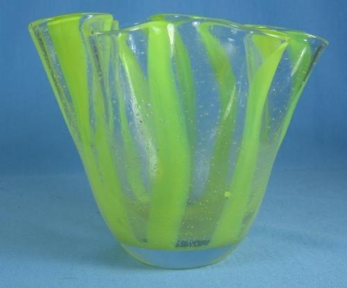 Murano Art Glass Vase - Antique Italian Handkerchief Vase