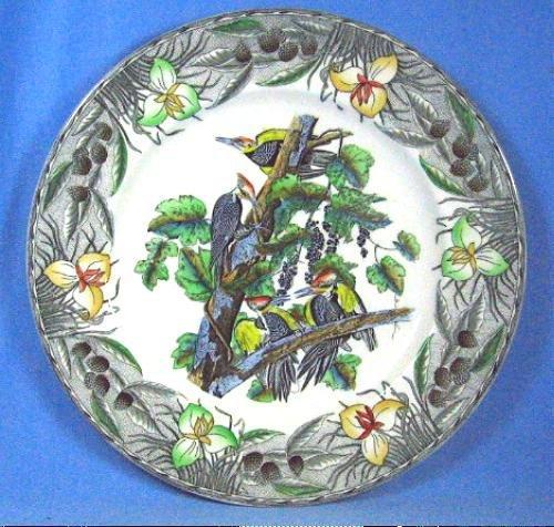 Limited edition Birds of American PILEATED WOODPECKER - Hand Painted Porcelain Plate