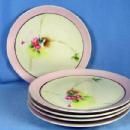 Nippon Porcelain Pottery - Hand Painted Dessert Plate Group