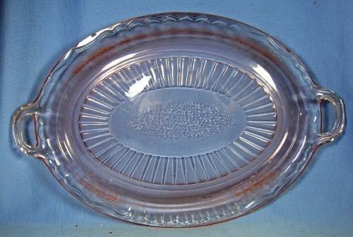 MAYFAIR Depression Glass Platter - OPEN ROSE