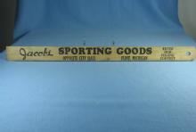 Wood FISH RULER Vintage Jacobs Sporting Goods Flint MI Advertising Sporting