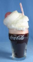 old coke Vintage Coca Cola Glass Tumbler ICE CREAM FLOAT Candle - advertising item