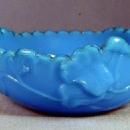 Blue Milk Glass POPPY Dish vintage