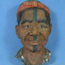 old Bosson Pottery type NATIVE CHIEF Figural FACE Wall Hanging - misc