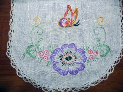 Antique Embroidered Table Runner - VintageTextile