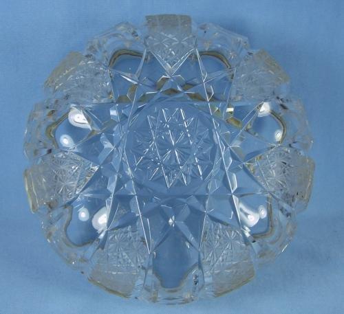 CUT GLASS Bowl with Silver Rim