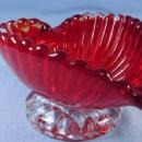 ITALIAN ART GLASS Red HEART Shaped Art Glass Dish