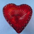 ITALIAN ART GLASS Red HEART Shaped Art Glass Dish