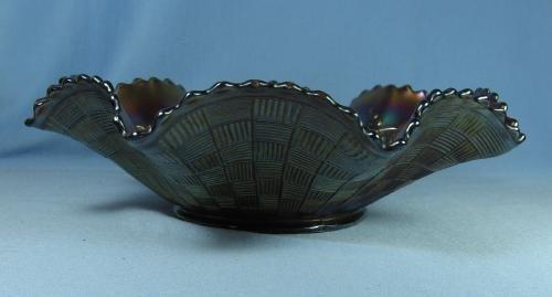CARNIVAL GLASS ~ Northwood STRAWBERRY Amethyst Carnival Glass Bowl by Northwood