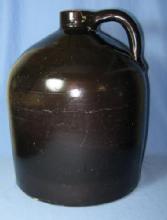 Pottery Stoneware Whiskey MOONSHINE Jug - Large Bennington Brown Crock Antique Primitive