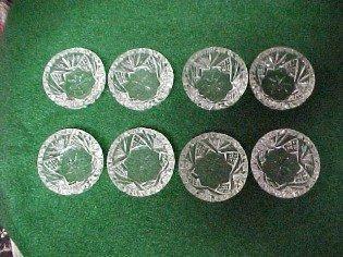 8 cut glass open salts - glass