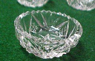 8 cut glass open salts - glass