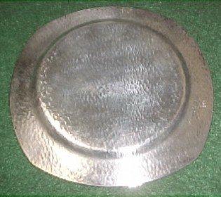 Nickle Silver HOMAN PLATE Art Deco Hammered - Silver