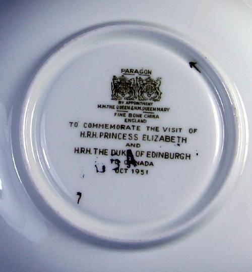 old Paragon 1951 Princess Elizabeth & Duke of Edinburgh Souvenir Visit to Canada - Antique Porcelain