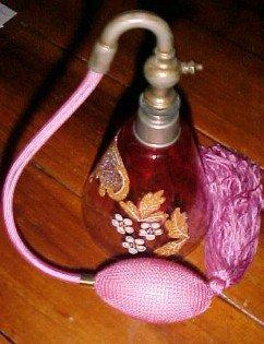 Moser Red Enameled Atomizer - Glass