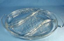 Fostoria BUTTERCUP Elegant Glass 3-section Relish Server Dish