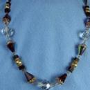vintage Faceted Crystal & Ruby Necklace - Estate Jewelry