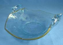 Enameled Glass Bon Bon Dish - Vintage Elegant Glass