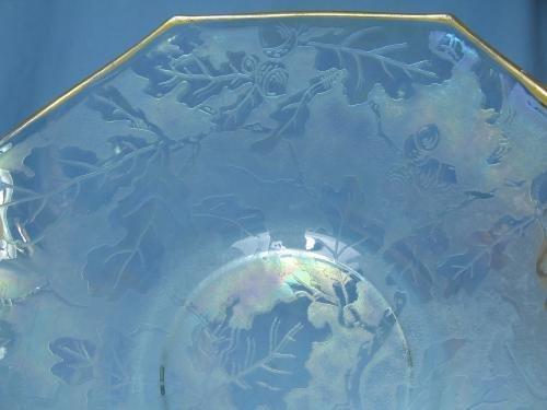 Enameled Glass Bon Bon Dish - Vintage Elegant Glass