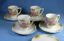 German Porcelain LUSTRE Luster DEMI Cup & Saucer Group