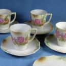 German Porcelain LUSTRE Luster DEMI Cup & Saucer Group